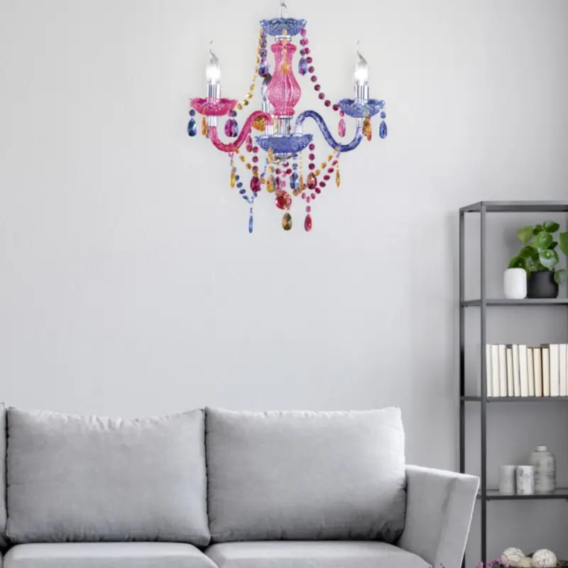 Usine Directe Lustre Lüster Chromé Multicolor 3x40W E14