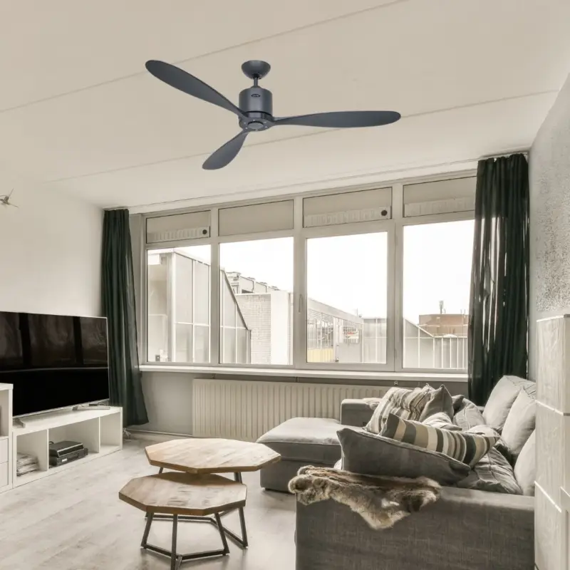 Populaire Ventilateur Plafond Aeroplan Eco 132cm Gris basalte Noir