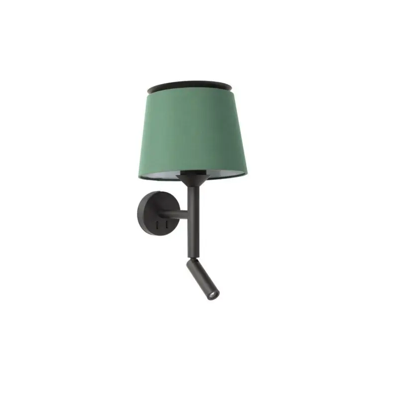 Expédition Rapide Applique Murale Savoy Noir Vert Liseuse 1x15W E27