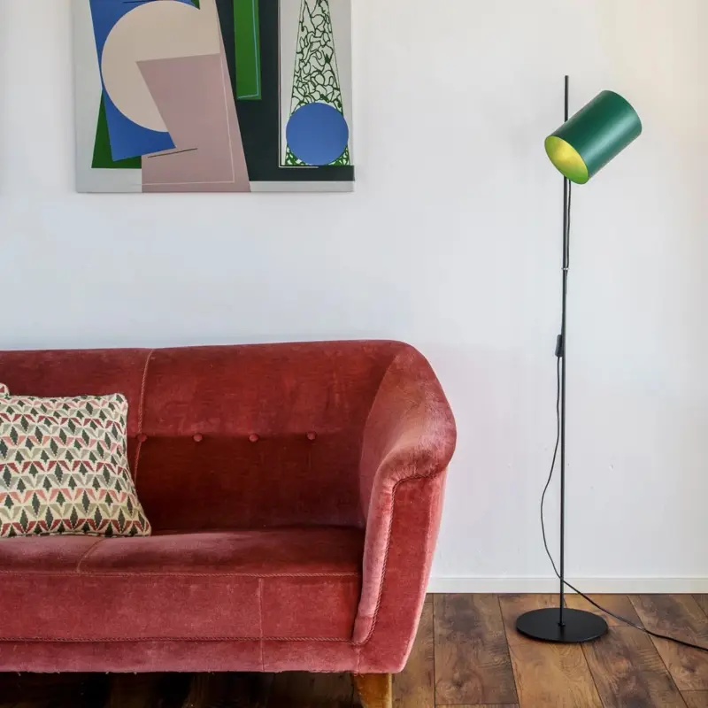 Lampadaire Guadalupe Noir Vert 1x15W Max E27 Commander Vite