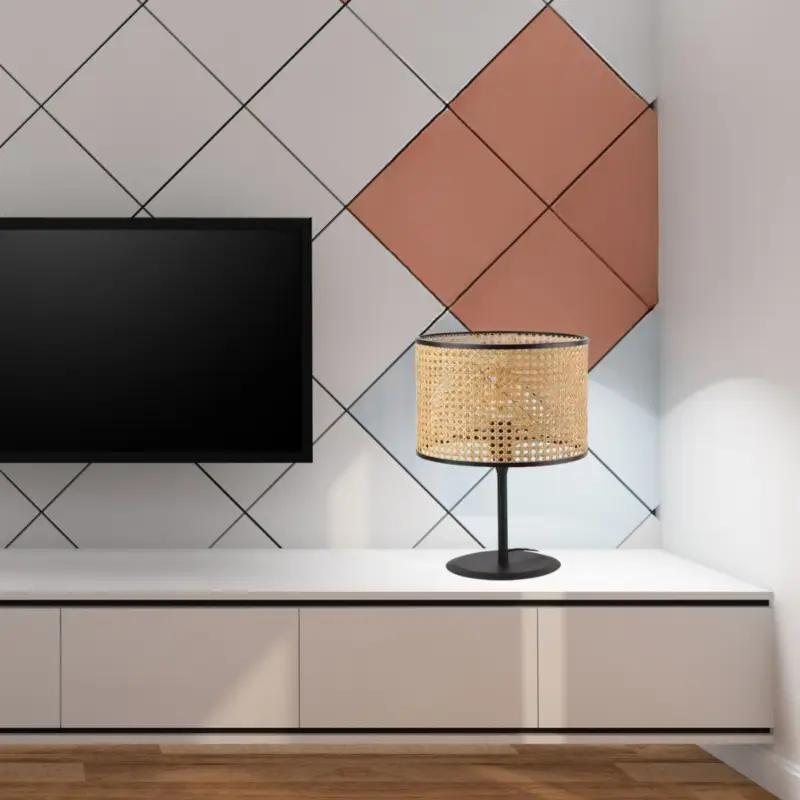 Meilleur Prix Lampe Mambo Noir Rotin H495 1x15W E27