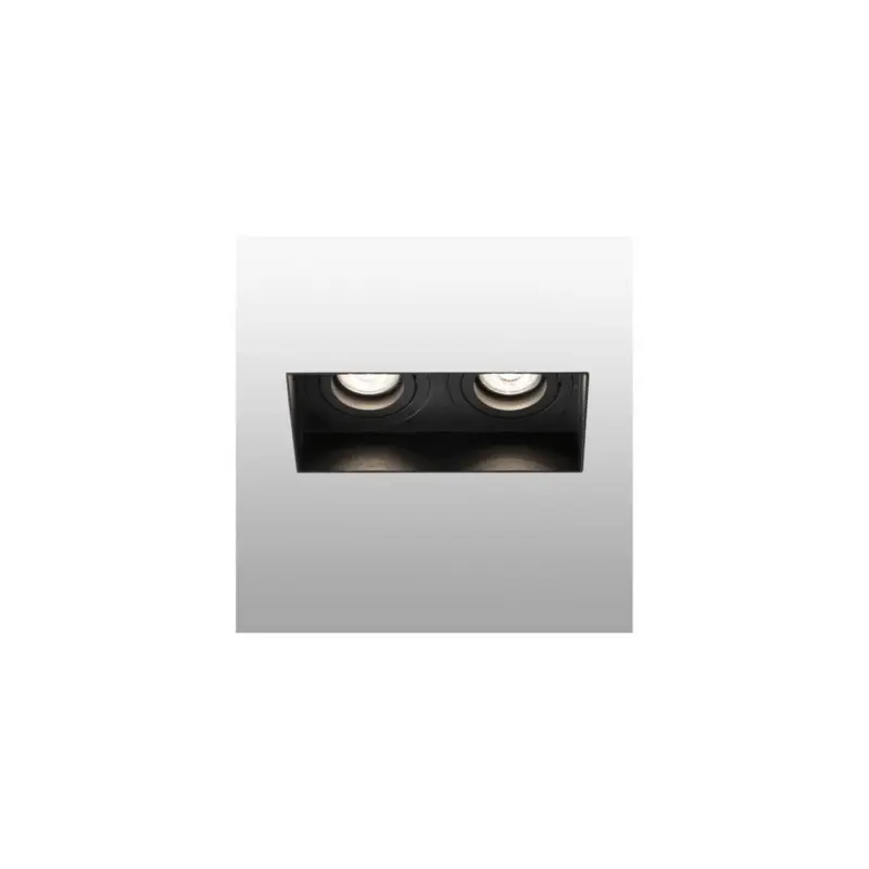 Encastré Intérieur Hyde Noir Carré Orientable 2x8W GU10 LED L164 Jusqu'à Épuisement Des Stocks
