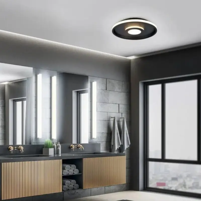 Satisfait Ou Remboursé Plafonnier Salle de Bain IP44 Ascari Noir mat 1x35W SMD LED