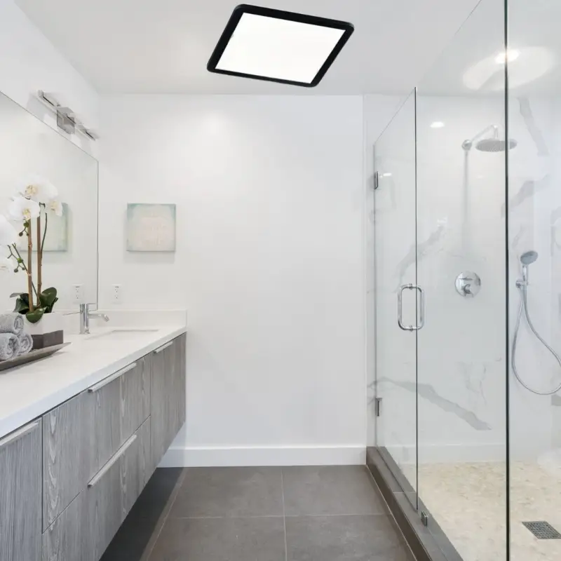 Nouveauté Plafonnier Salle de Bain Carré Camilla Noir mat 1x22W SMD LED
