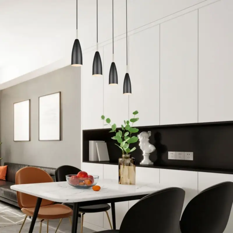 Suspension Industrielle Farin Noir mat 4x25W E14 Prix Promo