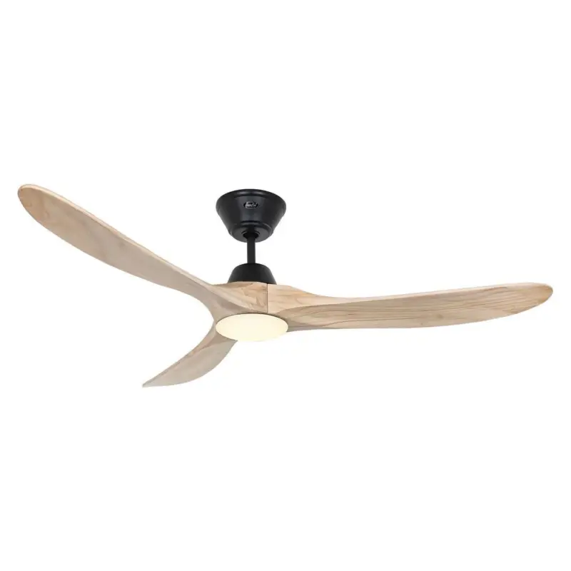 Solde Ventilateur Plafond avec Lumière LED Genuino 152cm Noir Bois Naturel
