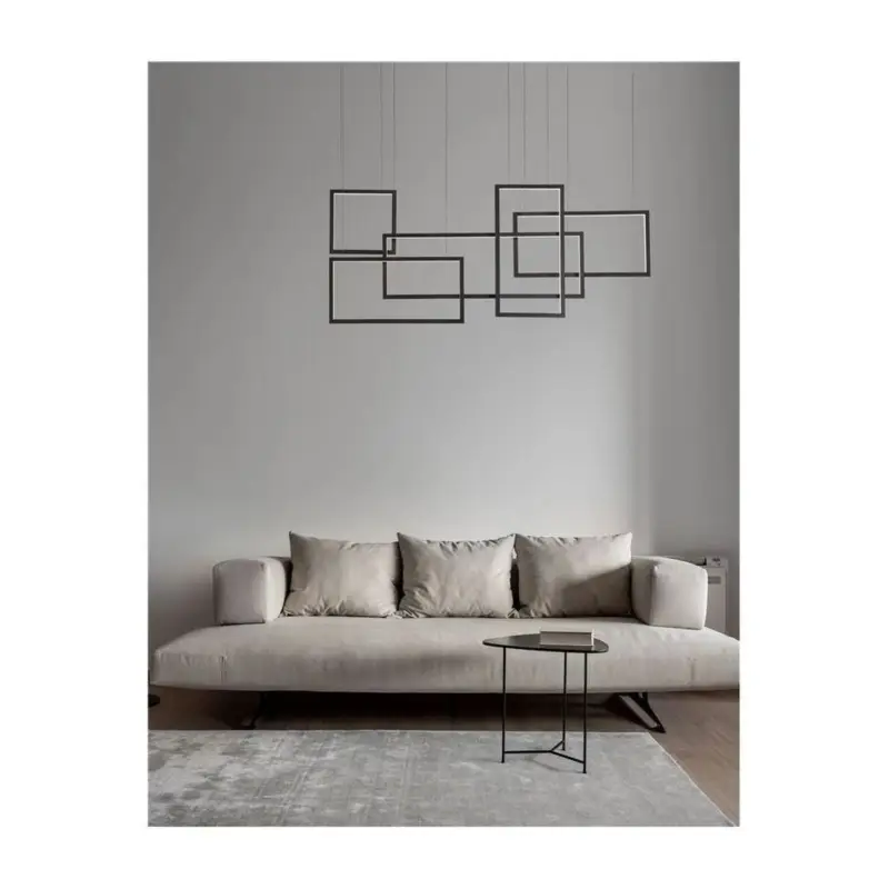 Suspension CORNICE Noir LED 80 W Authentique