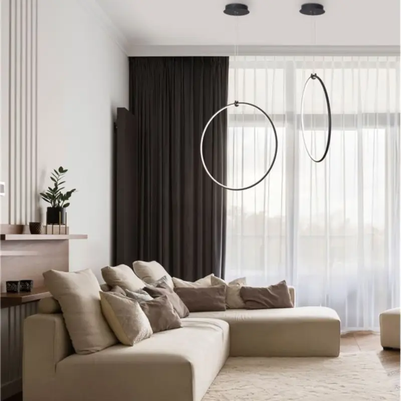 Suspension RING Noir LED 28 W Prix Promo