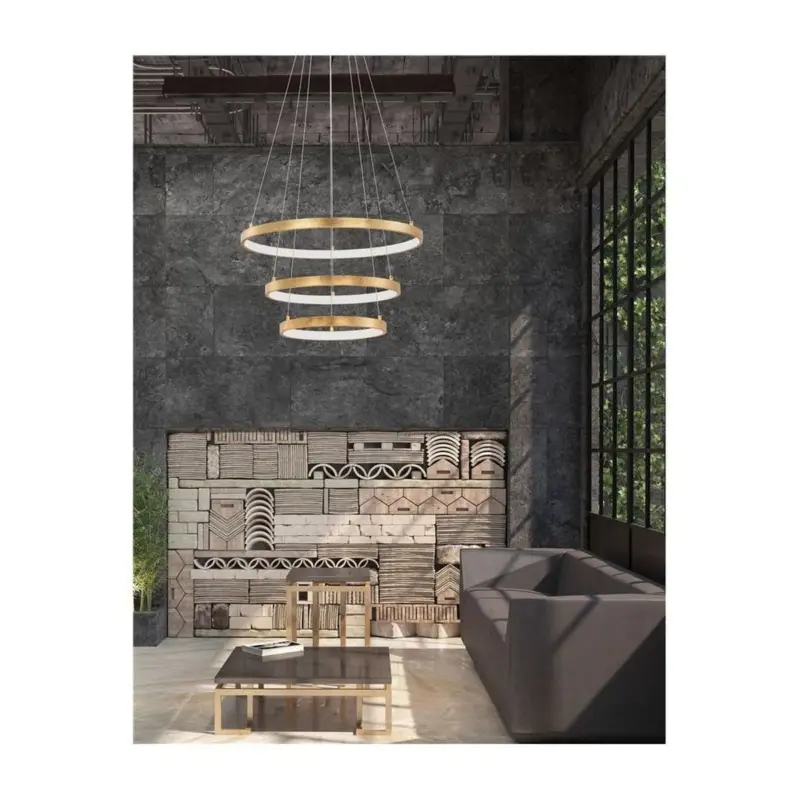 Suspension LEON Feuille d'Or LED 83 W Prix Choc