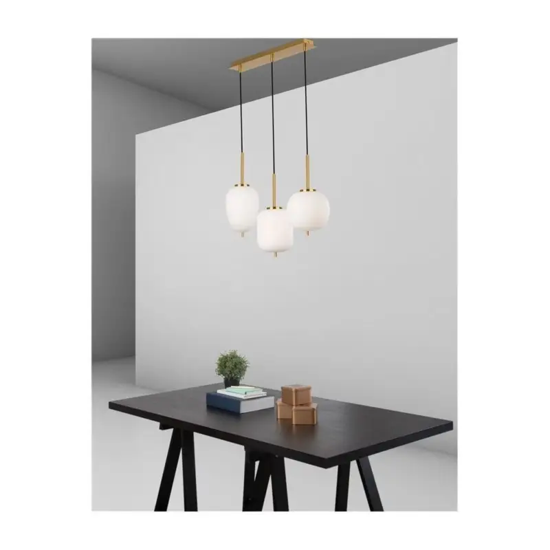 Suspension LATO Or & Blanc LED E14 3x5 W L53 Certifié