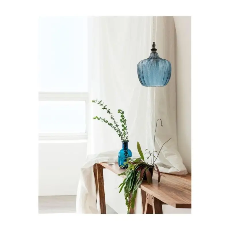 Suspension LONI Bleu Foncé LED E27 1x12 W Paiement Sécurisé