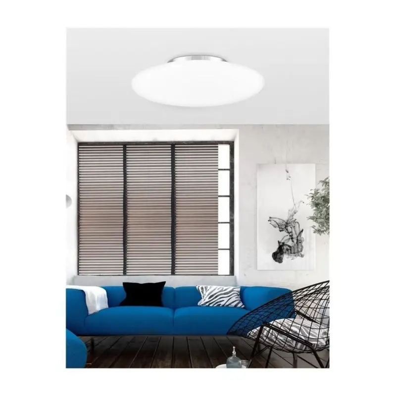 Prix Promo Plafonnier PRESSIONE Opale & Chrome LED E27 3×12 W H14