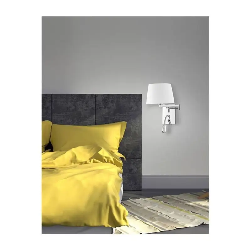 Applique Murale CINGO Blanc & Chrome LED & E27 3 W & 1x60 W Expédié Aujourd'hui