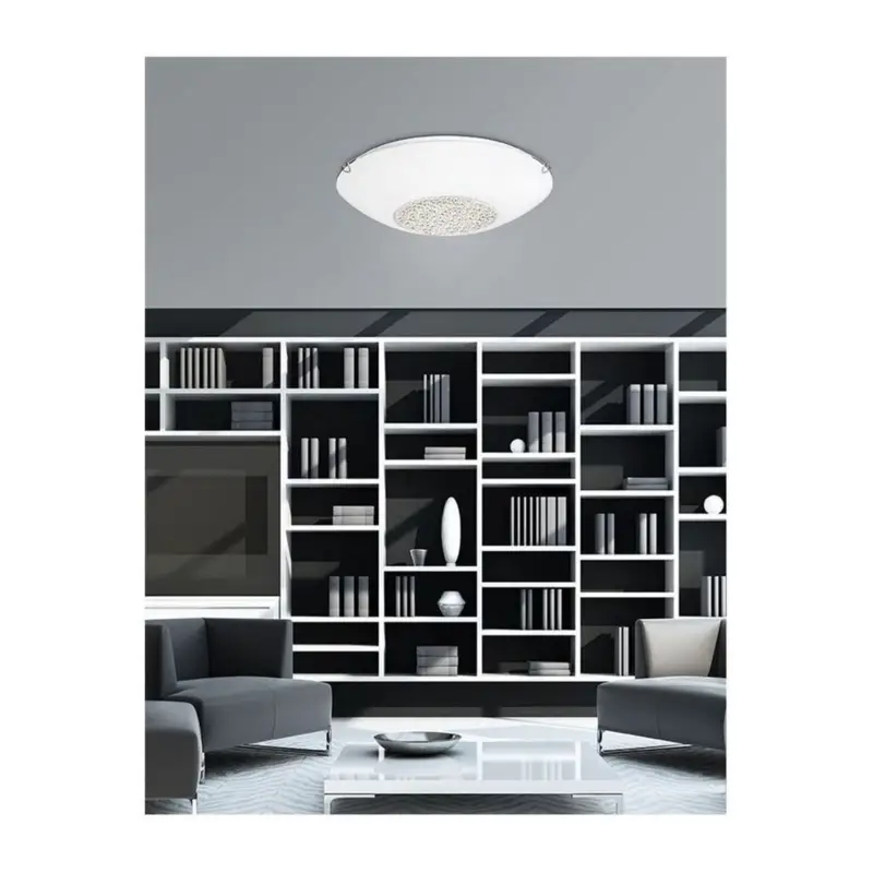 Plafonnier ERA Blanc & Cristal LED E27 4x12 W Produit De Marque