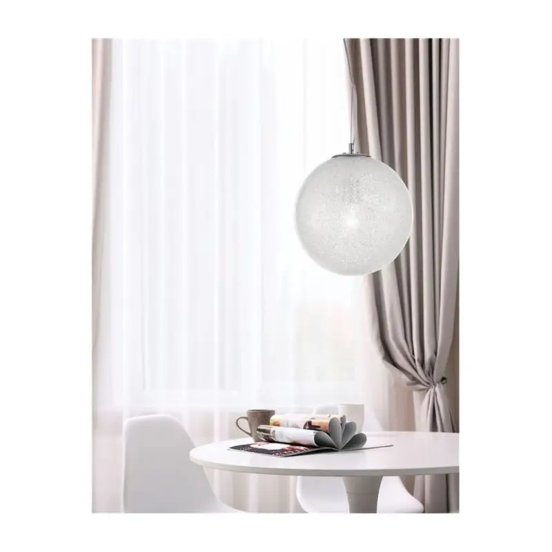 Suspension FROZEN Chrome & Transparent Verre LED E27 1x12 W L30 Pas Cher