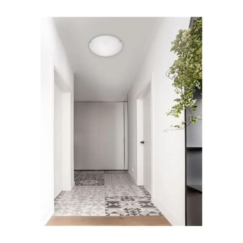 Plafonnier SHELL Blanc & Transparent LED E27 3×12 W H8 Bon Marché