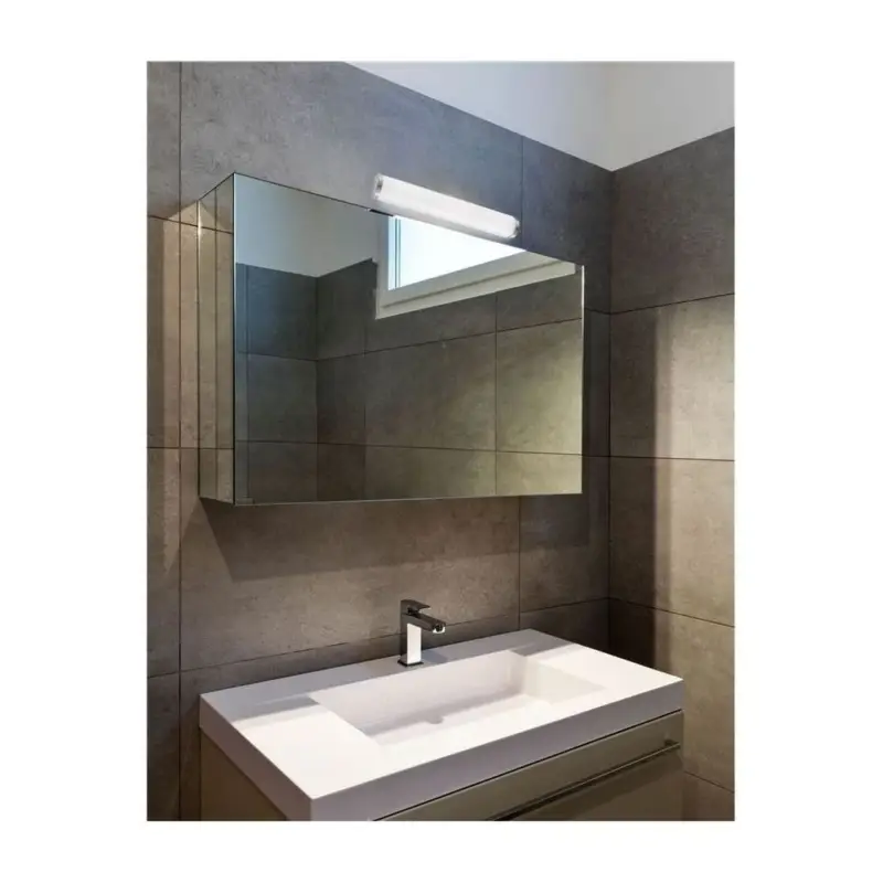 Applique Murale Salle de Bain POLO Satiné & Blanc LED E14 2x5 W Authentique