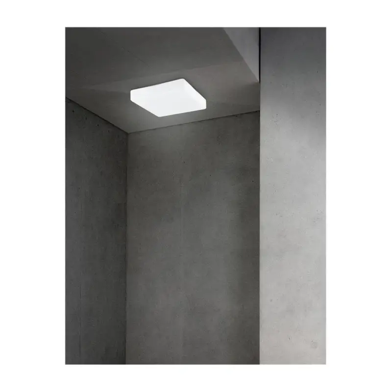 Plafonnier Salle de Bain CUBE Opale LED E27 1x40 W H7 Achat Immédiat