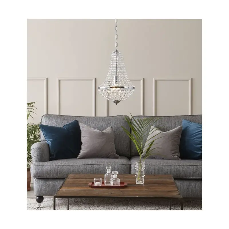 Lustre Granso 1x60W E27 Chromé Transparent Promotion Saisonnière
