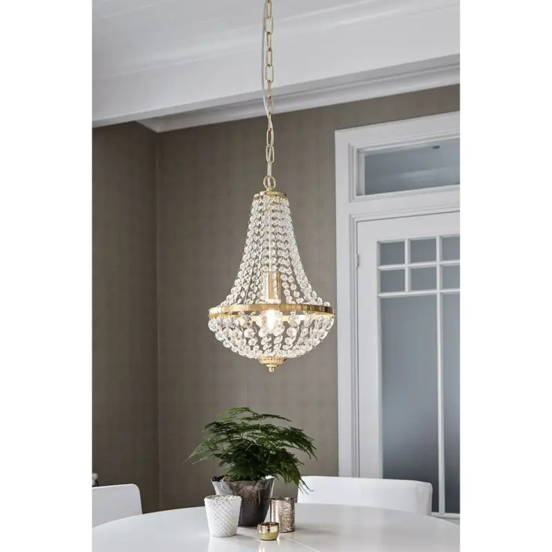 Lustre Montgolfière Granso 1x60W E27 Laiton Transparent Affaire À Saisir