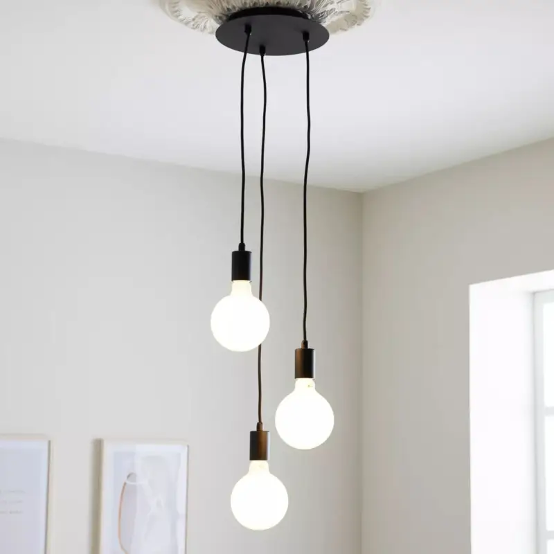Produit De Marque Suspension Sky 3x60W E27 Noir H161,5