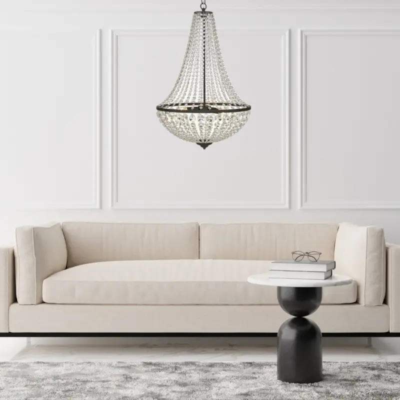 Lustre Pampilles Granso 3x40W E14 Noir Transparent Offre Spéciale