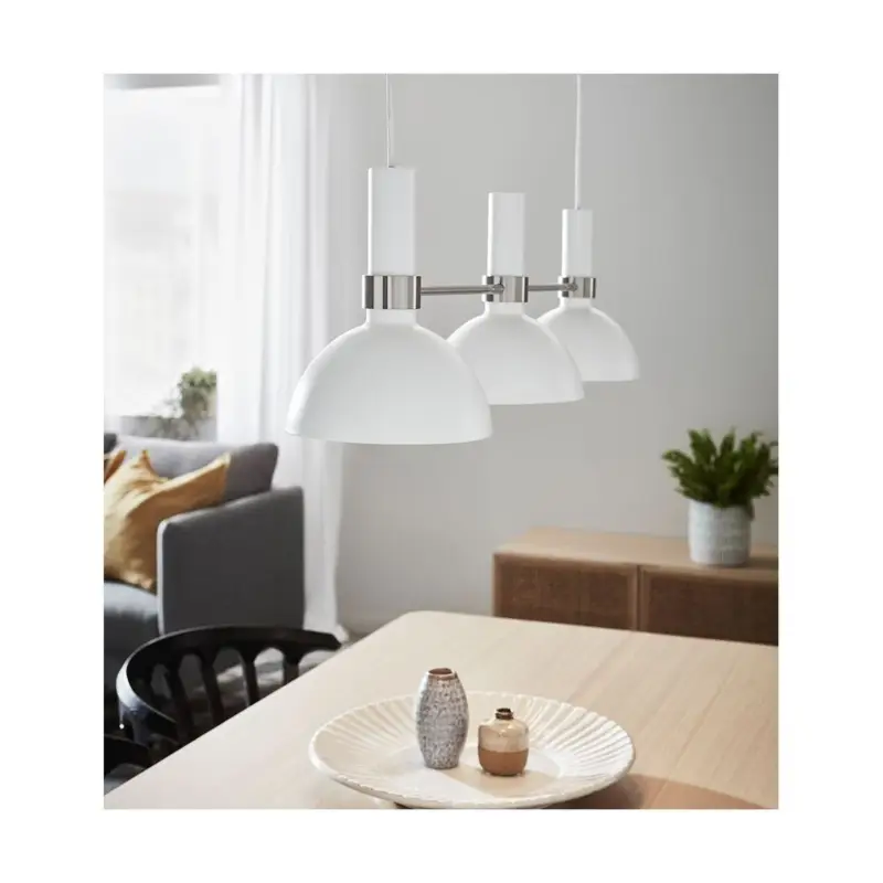 Prix Bas Suspension Larry 3x60W E27 Acier Blanc