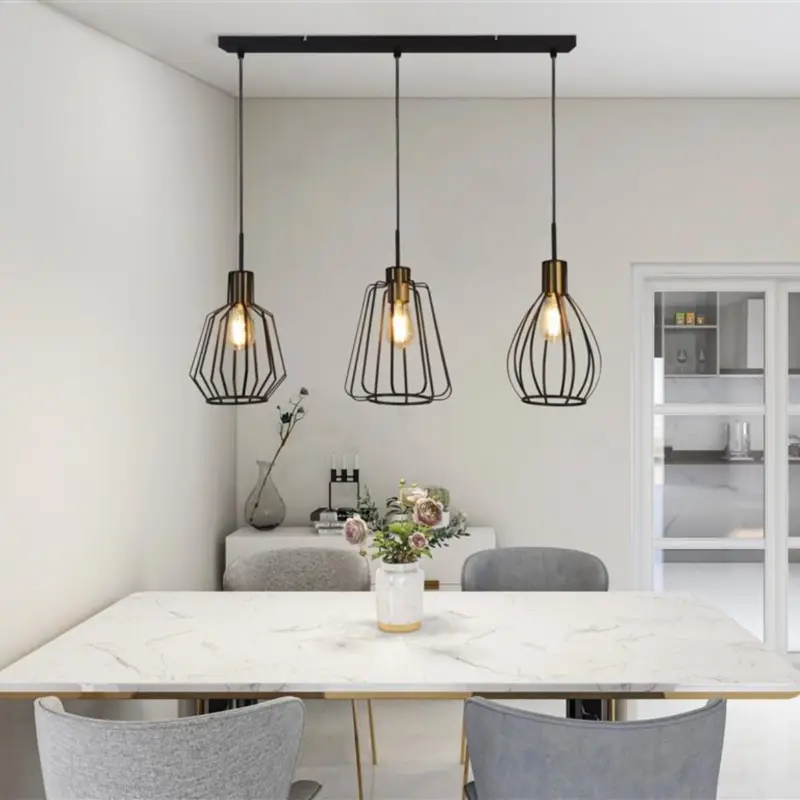 Suspension Melbourne 3x40W E27 Sand Noir Laiton Livraison Express