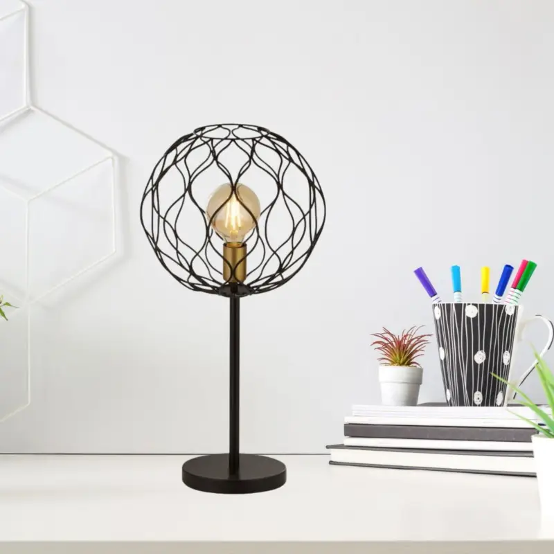 Lampe Boule Finesse 1x60W E27 Noir Or Remise