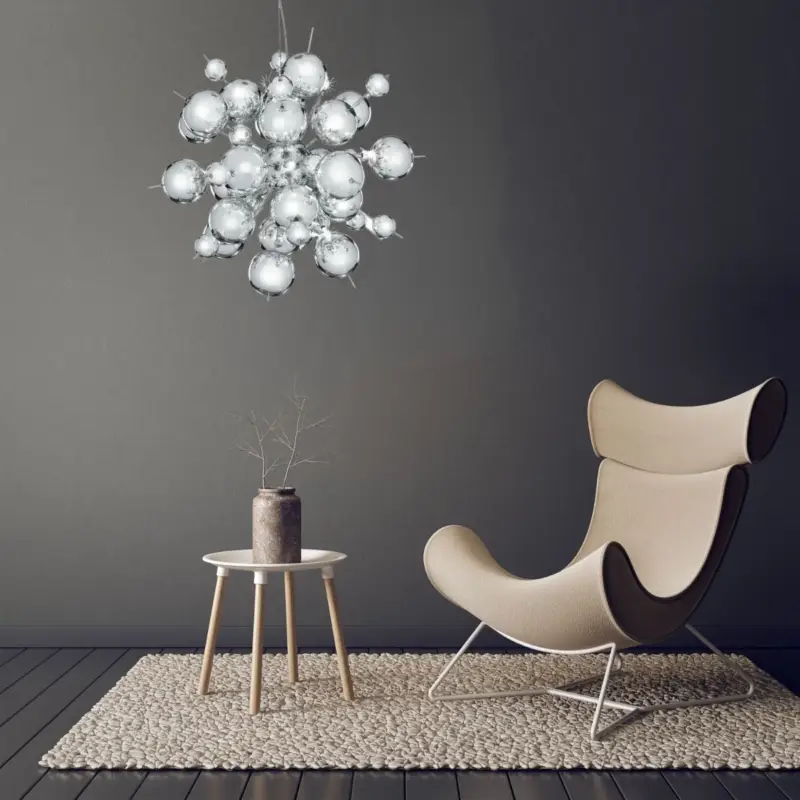 Seulement Aujourd'hui Suspension Molecule 12x1,5W G4 Chrome