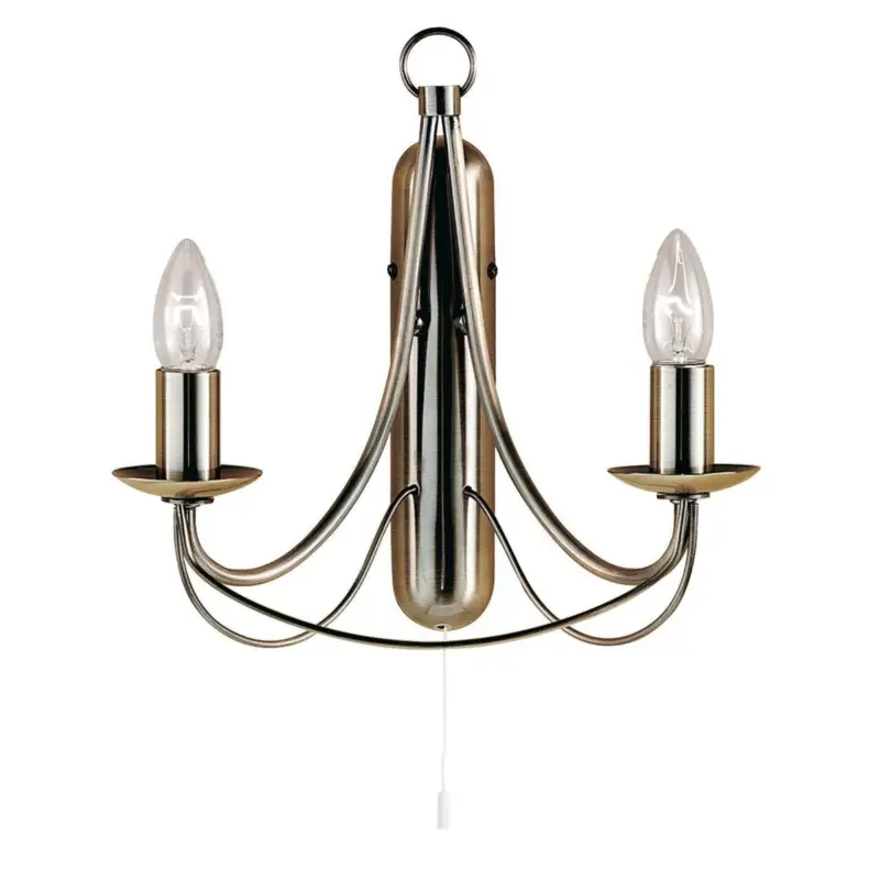 Applique Interrupteur Maypole 2x10W E14 Laiton Bon Marché