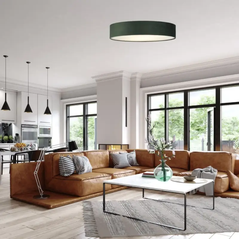 Bon Plan Plafonnier Plat Drum 3x15W E27 Vert