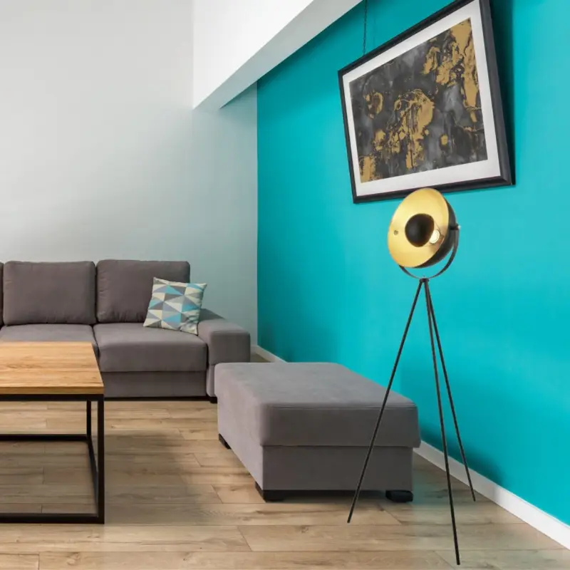 Lampadaire Cinéma Trepied Sphere 1x40W E27 Noir Or Paiement Sécurisé