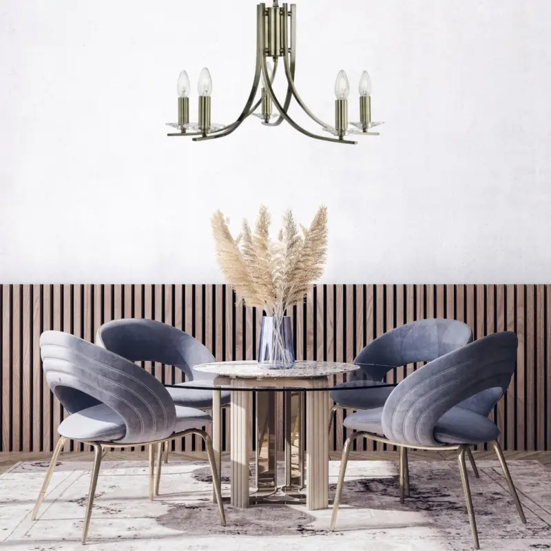 Vente Flash Lustre Ascona 5x10W E14 Laiton
