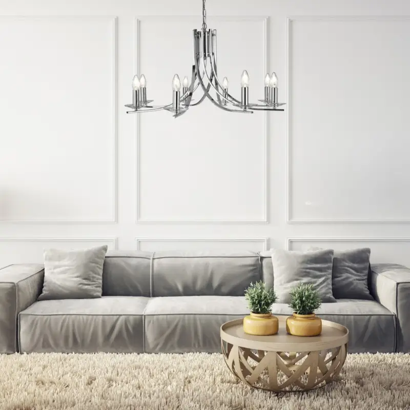 Pas Cher Lustre Ascona 8x60W E14 Chrome