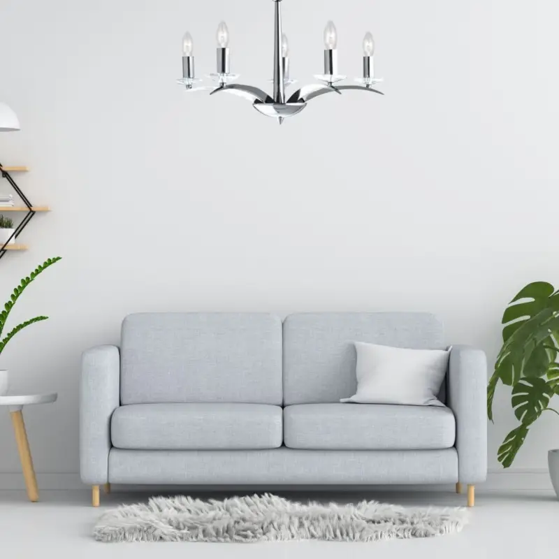 Réduction Lustre Kensington 5x10W E14 Chrome