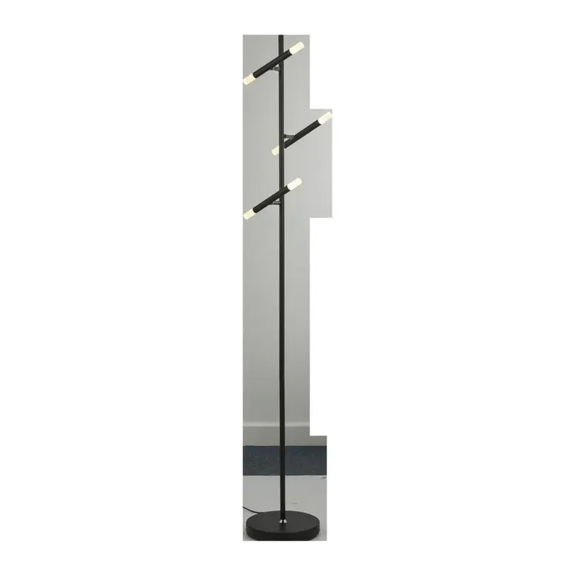 Lampadaire Wands 5W LED Mat Noir Chrome Prix Promo