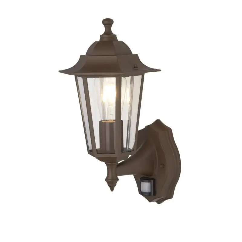 Applique Extérieur avec Détecteur Alex 1x60W E27 Rouille Brun Bon Marché