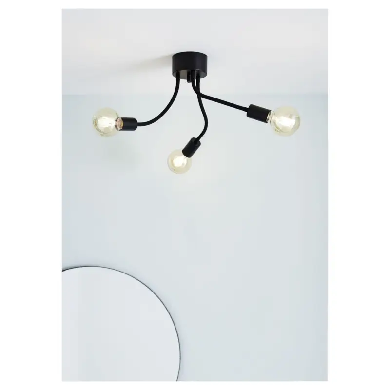 Plafonnier Medusa 3x20W E27 Noir Populaire