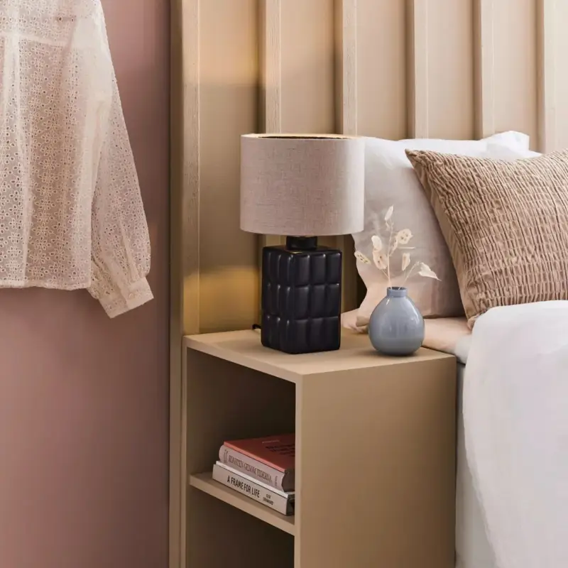 Offre Exclusive Lampe Abat-Jour Cuscini 1x40W E14 Noir Beige