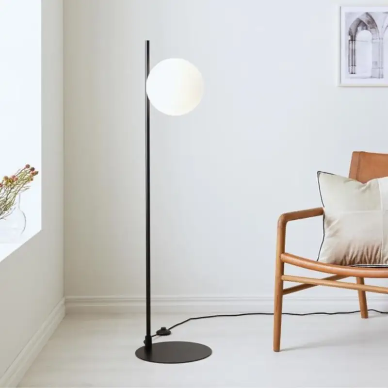 Lampadaire Boule Dione 1x40W E14 Noir Blanc Top Vente