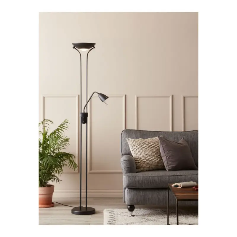 Lampadaire Liseuse Detroit 2x35W GU10 Noir Livraison Express