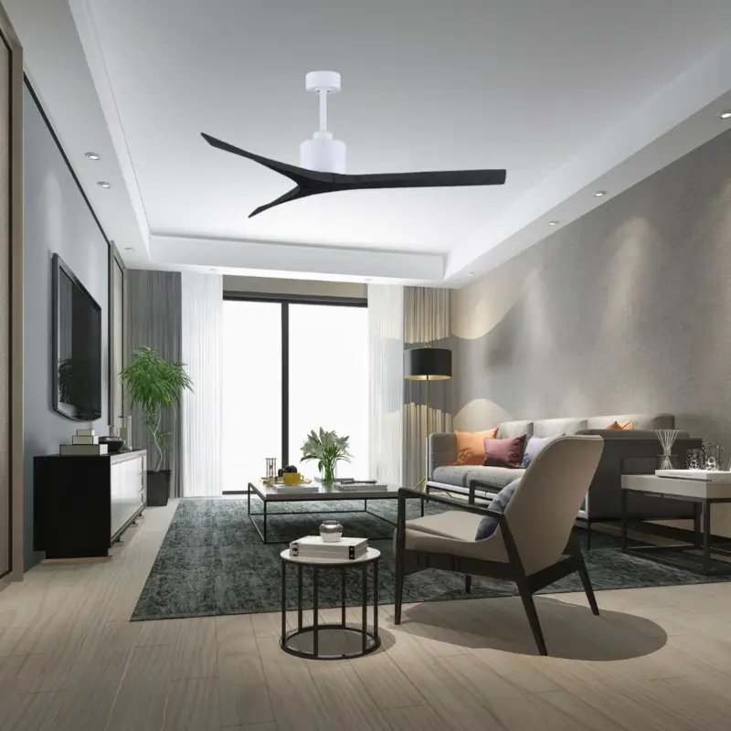Ventilateur Plafond Mollywood 152cm Blanc Noir Commander Vite