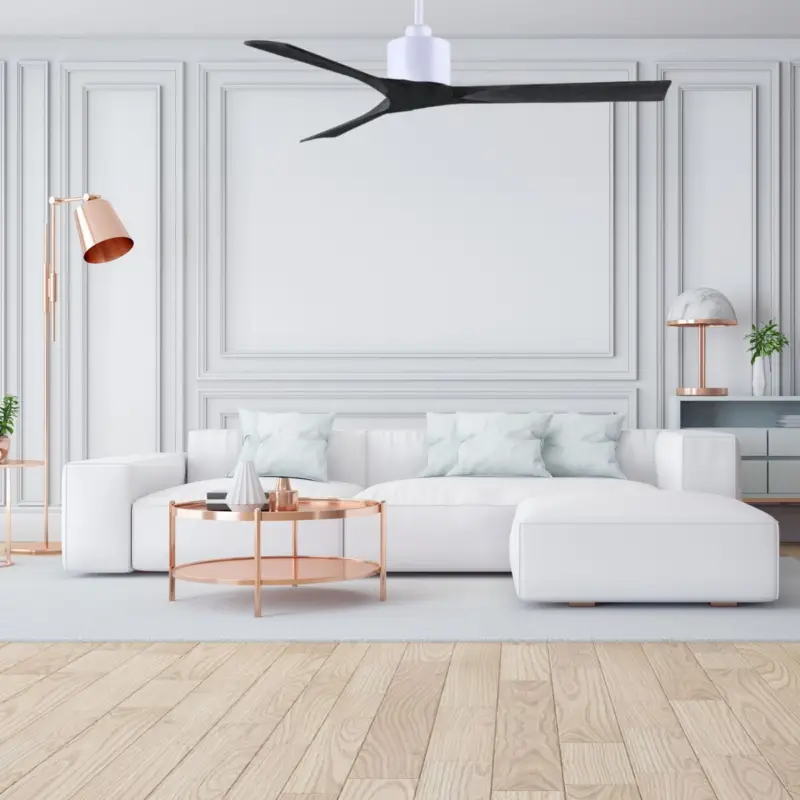 Ventilateur Plafond Nan 152cm Blanc Noir Pas Cher