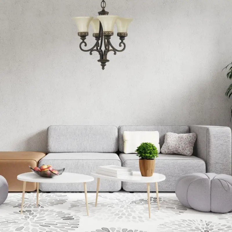 Offre Limitée Lustre Drawing Room 4x100W Noyer
