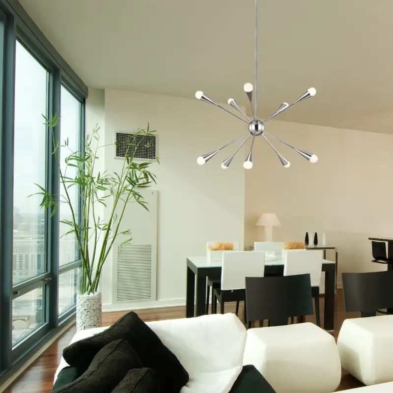Lustre Jax 10x3W LED Nickel Poli Quantité Limitée
