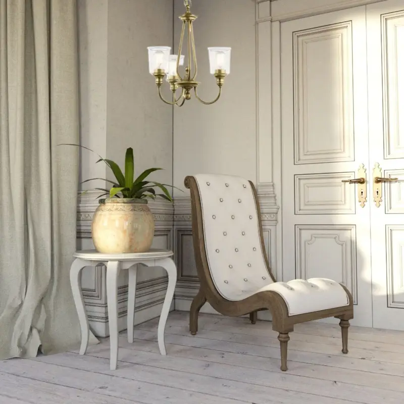 Lustre Waverly 3x60W Laiton Naturel Acheter En Ligne