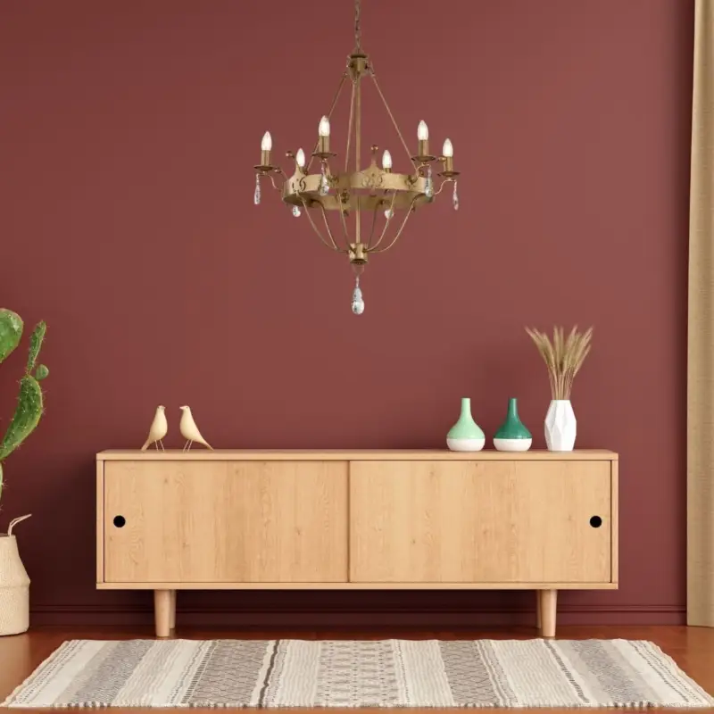 Lustre Windsor 6x60W Or Patiné Prix Réduit