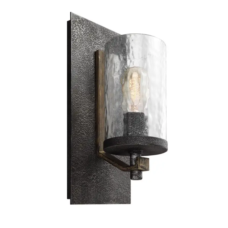 Applique Murale Angelo 1x60W E27 Chêne patiné Gris Promotion