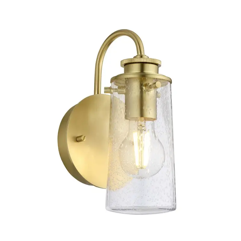 Applique Salle de Bain Braelyn 1x40W E27 Laiton Brossé Haute Qualité